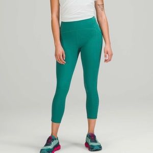 lululemon swift speed crop 21” high rise size 4 teal lagoon